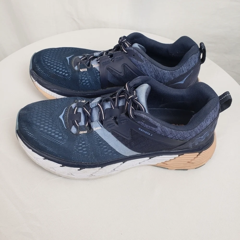 Hoka One One Gaviota 2 Navy and Pink Running Shoes Sz 8.5